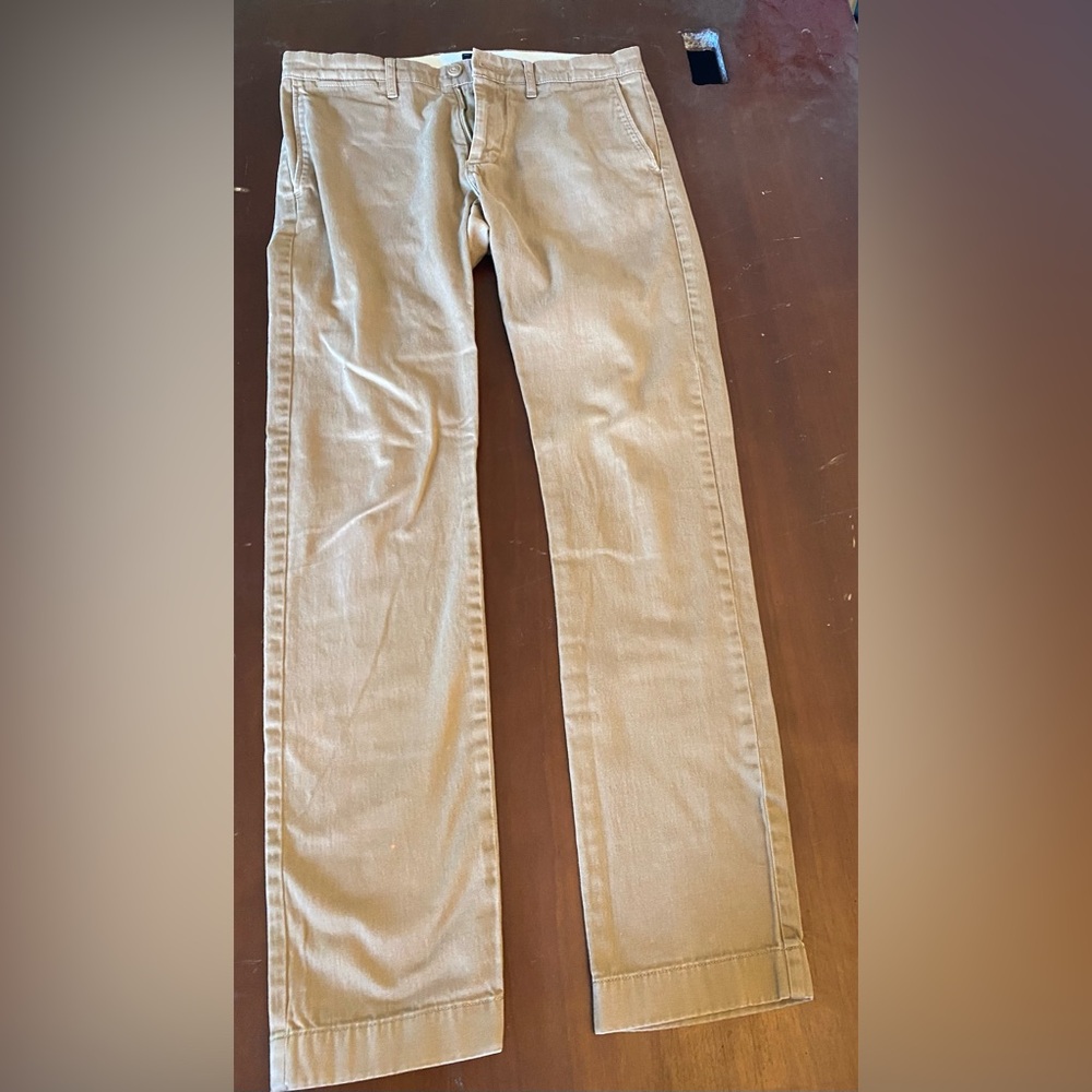 J Crew Mens 484 slim garment dyed stretch 5 pocket pant size 28 brown